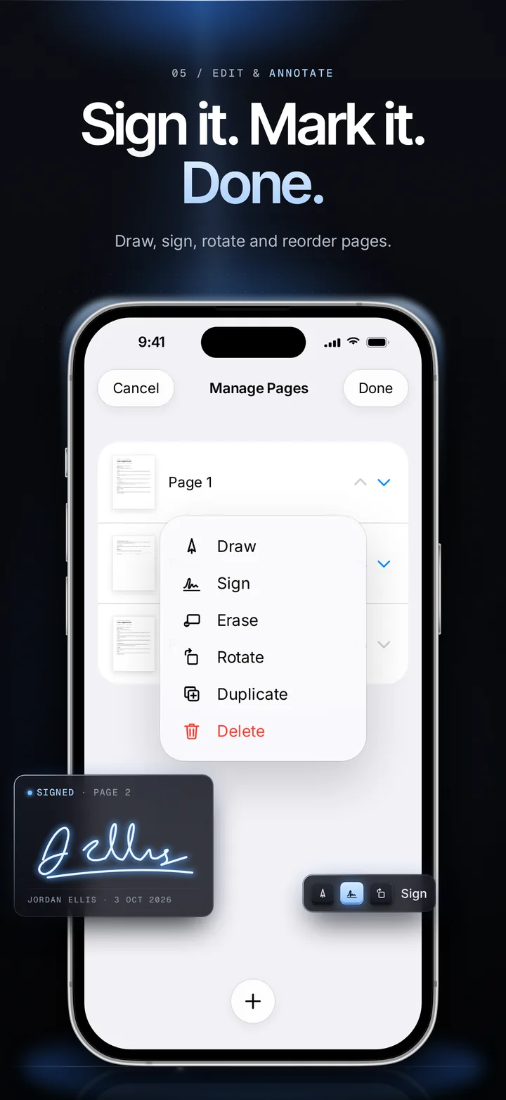 PDF Scanner AI — sign it, mark it, done