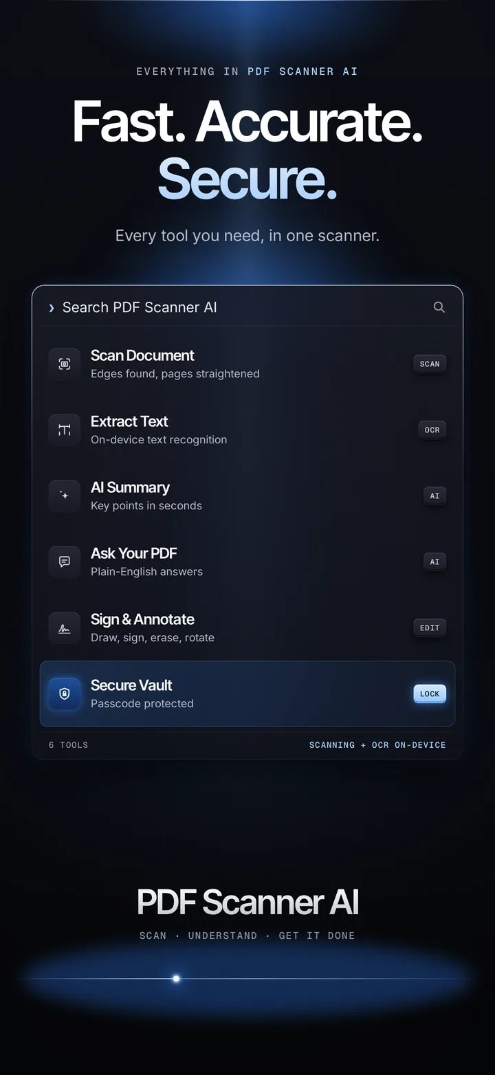 PDF Scanner AI — fast, accurate, secure, every tool in one scanner